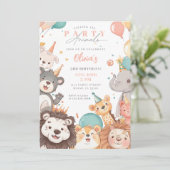 Oproep Alle Party Dieren Circus Foto Verjaardag Kaart (Staand voorkant)