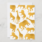 Oproep Alle Party Dieren Golden Safari Uitnodigen Kaart (Achterkant)