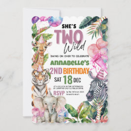 Oproep Alle Party Dieren Safari Verjaardagsfeest Kaart