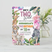 Oproep Alle Party Dieren Safari Verjaardagsfeest Kaart (Staand voorkant)