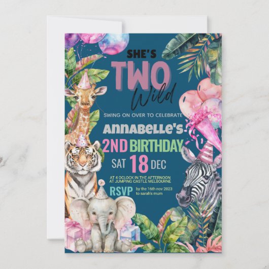 Oproep Alle Party Dieren Safari Verjaardagsfeest Kaart (Voorkant)