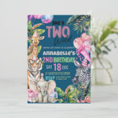 Oproep Alle Party Dieren Safari Verjaardagsfeest Kaart (Staand voorkant)