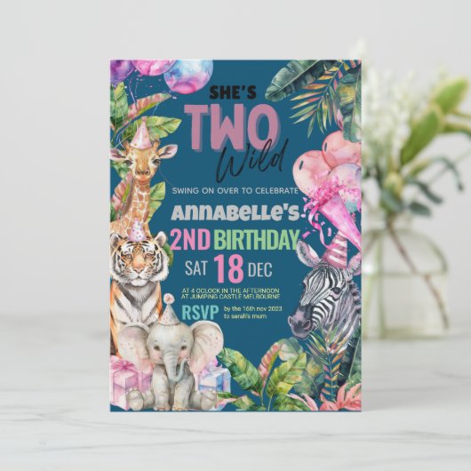 Oproep Alle Party Dieren Safari Verjaardagsfeest Kaart (Staand voorkant)