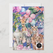 Oproep Alle Party Dieren Safari Verjaardagsfeest Kaart (Achterkant)
