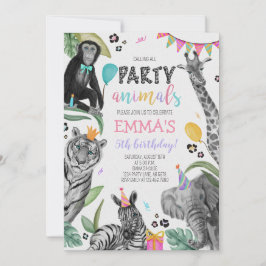 Oproep Alle Party Dieren Verjaardag Uitnodiging