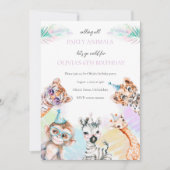 Oproep Alle Party Dieren Verjaardag Uitnodiging (Voorkant)