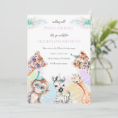 Oproep Alle Party Dieren Verjaardag Uitnodiging (Staand voorkant)