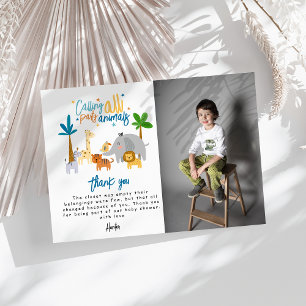 Oproep Alle Party Dieren Verjaardagsfeestje Bedankkaart