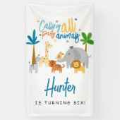 Oproep Alle Party Dieren Verjaardagsfeestje Spandoek (Verticaal)