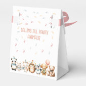 Oproep alle pawty dieren verjaardagsfeestje bedankdoosjes (Achterkant)