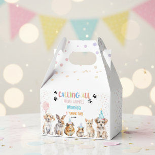 Oproep alle pawty dieren verjaardagsfeestje bedankdoosjes