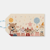 Oproep alle pawty dieren verjaardagsfeestje cadeaulabel (Achterkant Horizontaal)