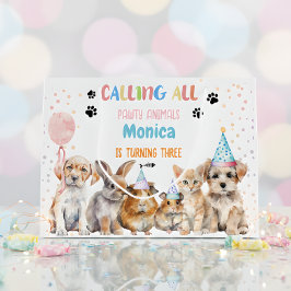 Oproep alle pawty dieren verjaardagsfeestje groot cadeauzakje