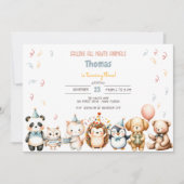 Oproep alle pawty dieren verjaardagsfeestje kaart (Voorkant)