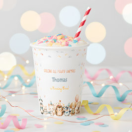 Oproep alle pawty dieren verjaardagsfeestje papieren bekers