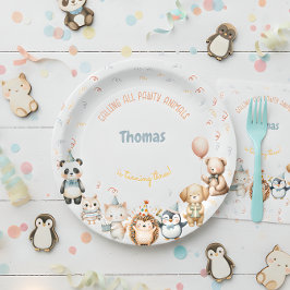 Oproep alle pawty dieren verjaardagsfeestje papieren bordje