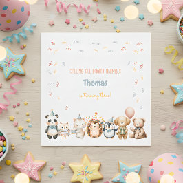 Oproep alle pawty dieren verjaardagsfeestje servet