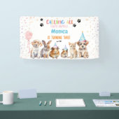 Oproep alle pawty dieren verjaardagsfeestje spandoek (Beurs)