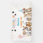Oproep alle pawty dieren verjaardagsfeestje spandoek (Verticaal)