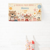 Oproep alle pawty dieren verjaardagsfeestje spandoek (Insitu)