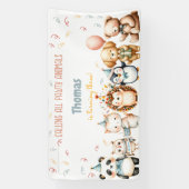 Oproep alle pawty dieren verjaardagsfeestje spandoek (Verticaal)