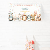 Oproep alle pawty dieren verjaardagsfeestje spandoek (Insitu)