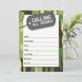 Oproep Alle troepen vul in de blanco uitnodiging (Staand voorkant)