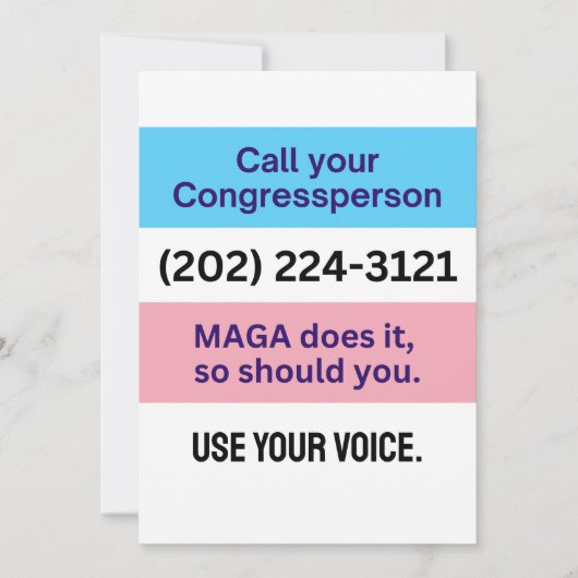 Oproep Congres MAGA doet Trans Ally Kaart (Voorkant)