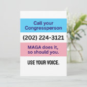 Oproep Congres MAGA doet Trans Ally Kaart (Staand voorkant)