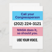 Oproep Congres MAGA doet Trans Ally Kaart (Voorkant / Achterkant)