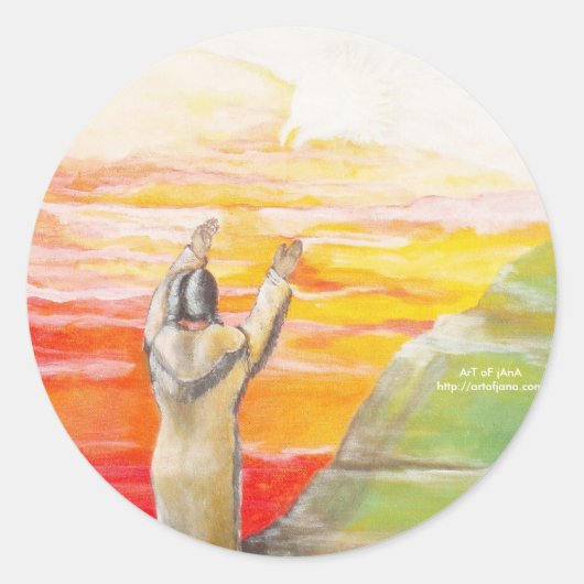 Oproep Eagle voorouders, ArT oF jAnAhttp://arto... Ronde Sticker (Voorkant)