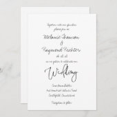 Oproep met handgeschreven bruiloft kaart (Voorkant / Achterkant)