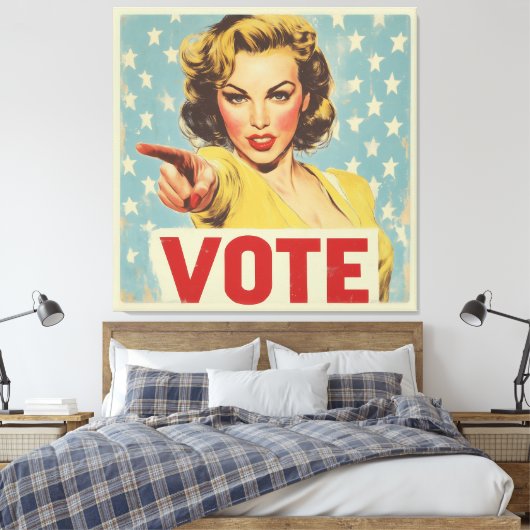 Oproep tot actie: stem! canvas afdruk (Insitu (Slaapkamer))