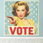 Oproep tot actie: stem! canvas afdruk (Insitu (Houten vloer))
