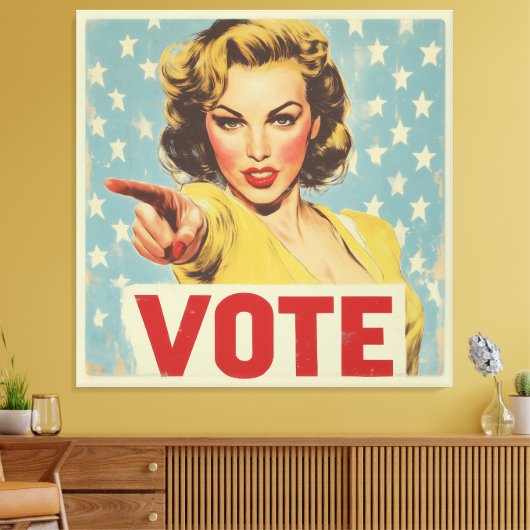 Oproep tot actie: stem! canvas afdruk (Insitu (Woonkamer))