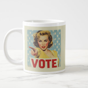 Oproep tot actie: stem! grote koffiekop