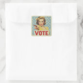 Oproep tot actie: stem! vierkante sticker (Tas)