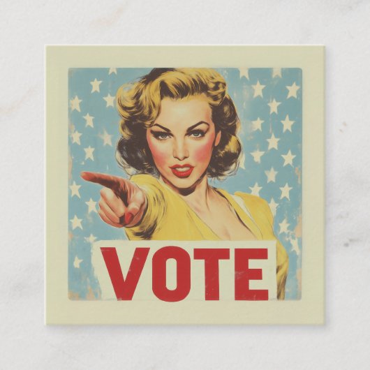 Oproep tot actie: stem! vierkante visitekaartje (Voorkant)