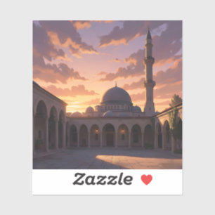 Oproep tot gebed – Moskee Minaret Kunst Vierkant Sticker
