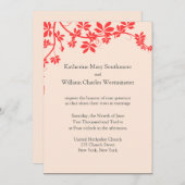 Oproep tot het huwelijk van ivoor en koraal kaart (Voorkant / Achterkant)