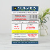 Oproep tot het indienen van een Afstuderen wegens  Kaart (Staand voorkant)