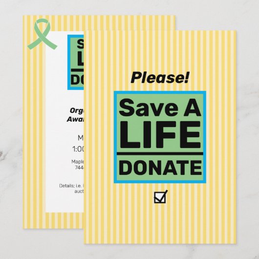 Oproep tot orgaandonatie kaart (Voorkant / Achterkant)