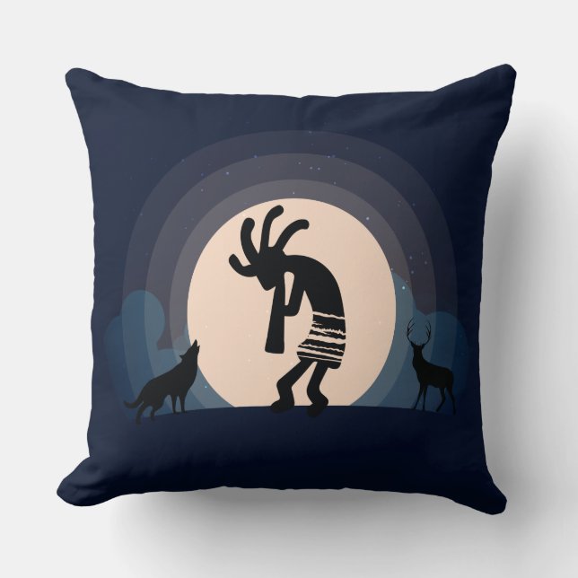 Oproep van de Lumbar Pillow van Wild Kokopelli Kussen (Voorkant)
