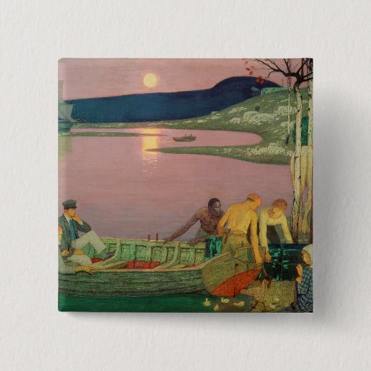 Oproep van het Zee, 1925 Vierkante Button 5,1 Cm (Voorkant)