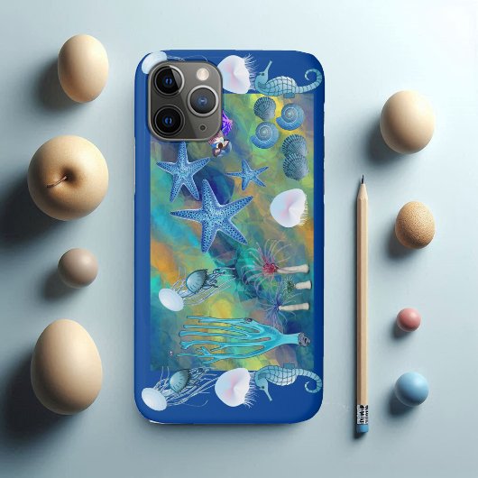 Oproep van het Zee Marine Life Blue Ocean Zeester Case-Mate iPhone Case