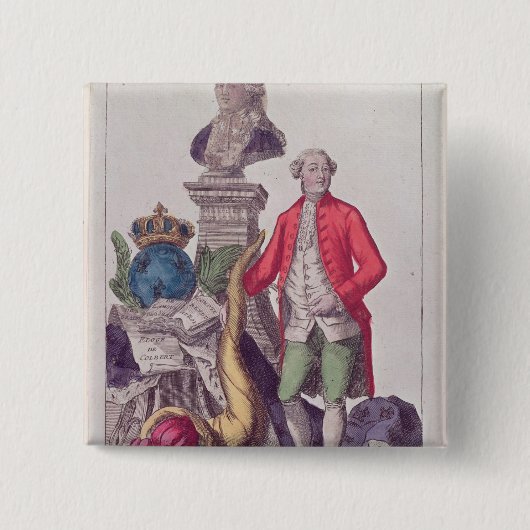 Oproep van Jacques Necker 16 juli 1789 Vierkante Button 5,1 Cm (Voorkant)
