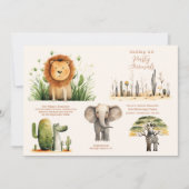 Oproep voor alle feestbeesten Safari Zoo Verjaarda Kaart (Voorkant)