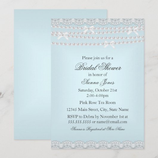  oproep voor een blauw logo en een parelblauw brid kaart (Voorkant / Achterkant)