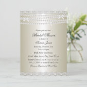  oproep voor een bridal met kant en parel kaart (Staand voorkant)