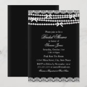  oproep voor een zwarte bridal met kant en parel kaart (Voorkant / Achterkant)